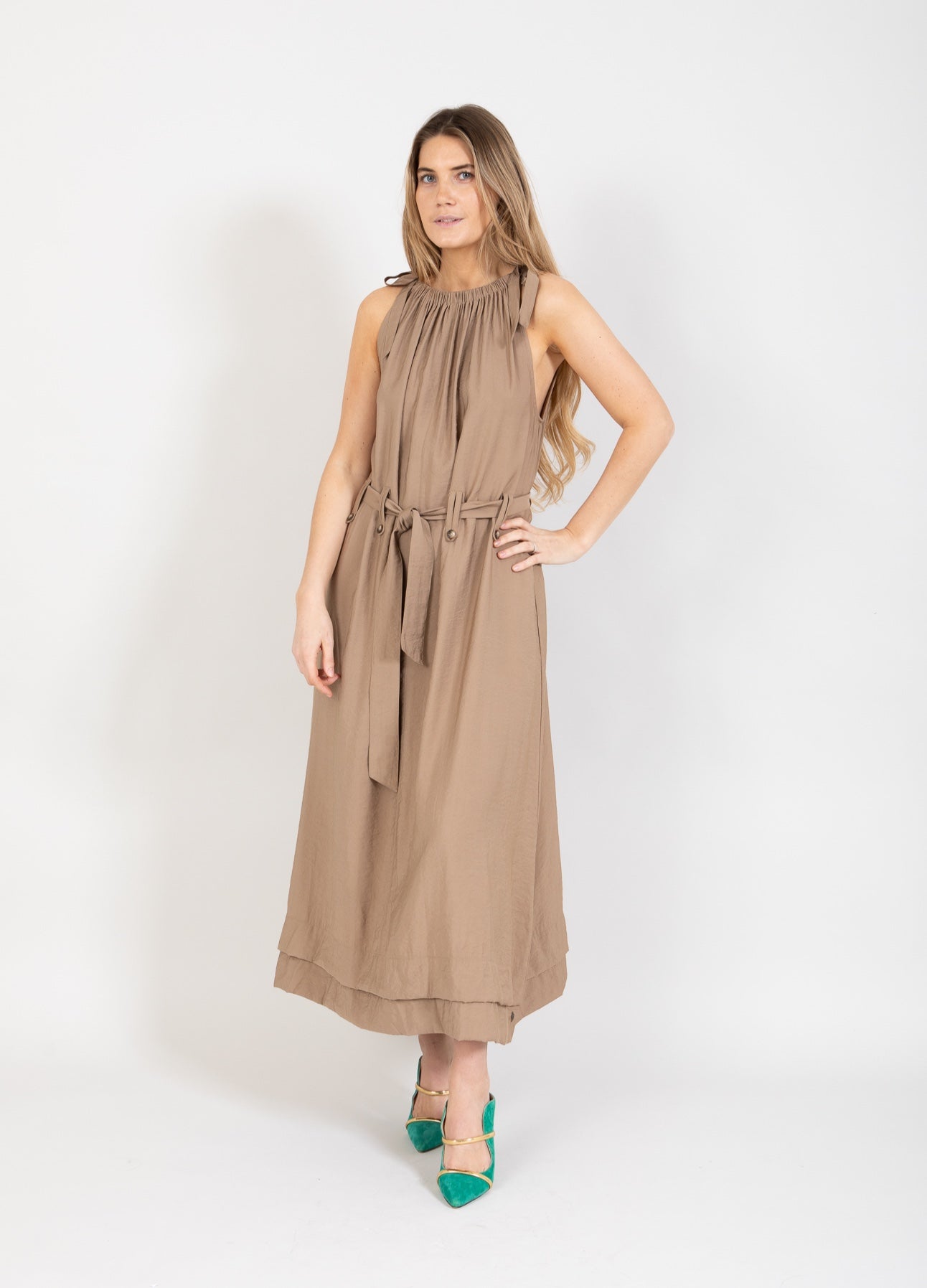 Coster Copenhagen BELTED SUMMER DRESS Dress Smoked beige - 303