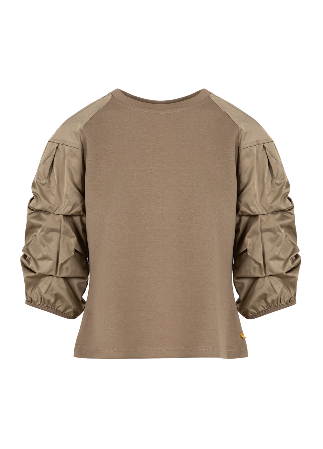 Coster Copenhagen BLOUSE MIX WITH PUFFY SLEEVES Shirt/Blouse Taupe sand - 393