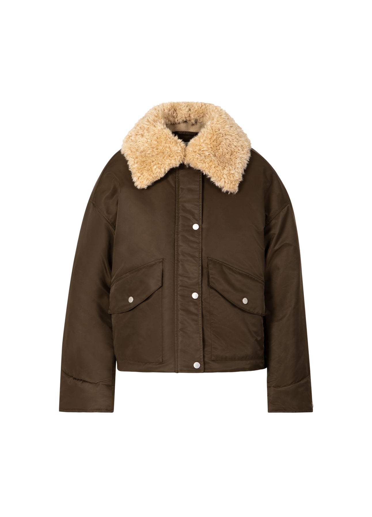 Coster Copenhagen BOMBER JACKET WITH FUR COLLAR Outerwear Brown - 358