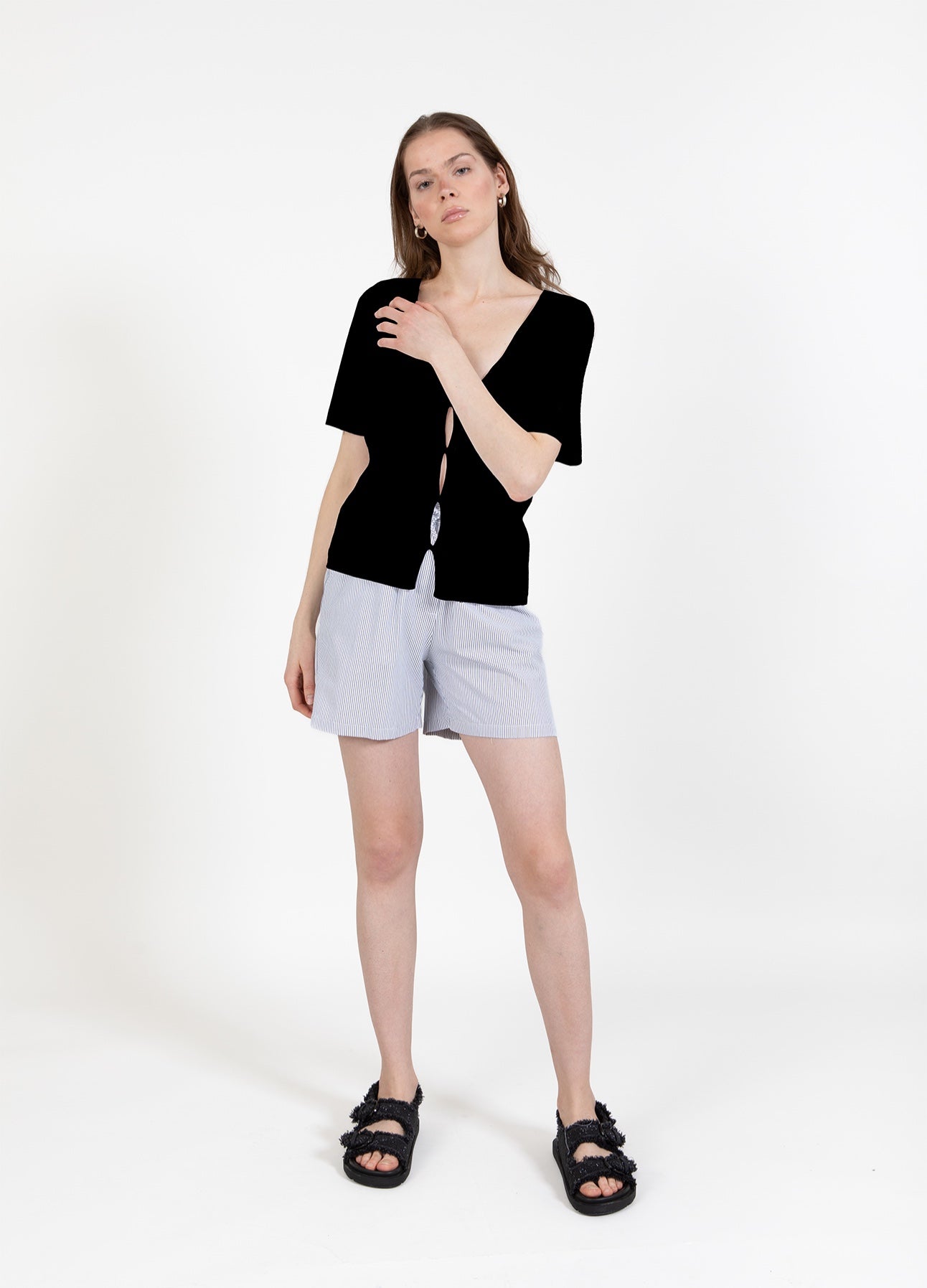 CC Heart CCH HEART ELENA SHORT SLEEVE CARDIGAN Knitwear Black - 100