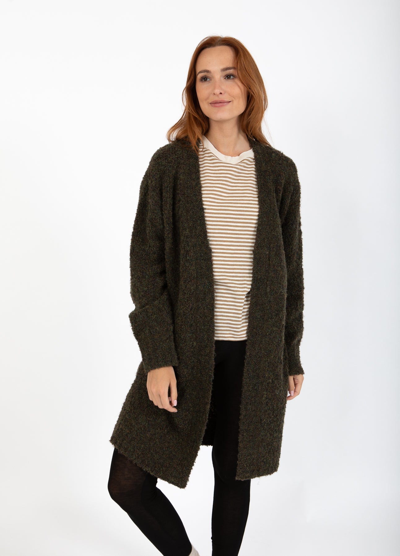CC HEART AMAYA LONG KNIT CARDIGAN - Army – costercopenhagen.com