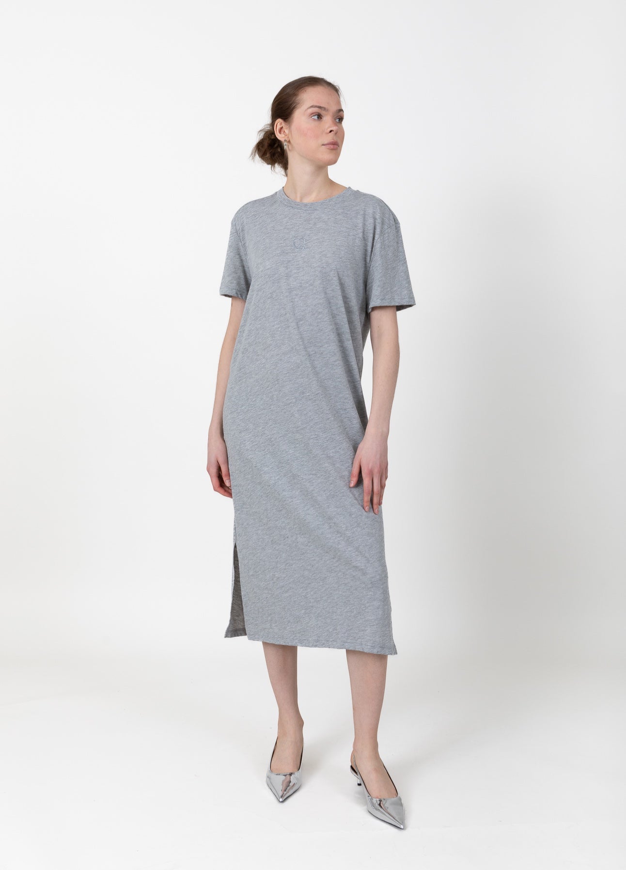 CC Heart CC HEART LOGO TEE DRESS Dress Light grey melange - 129