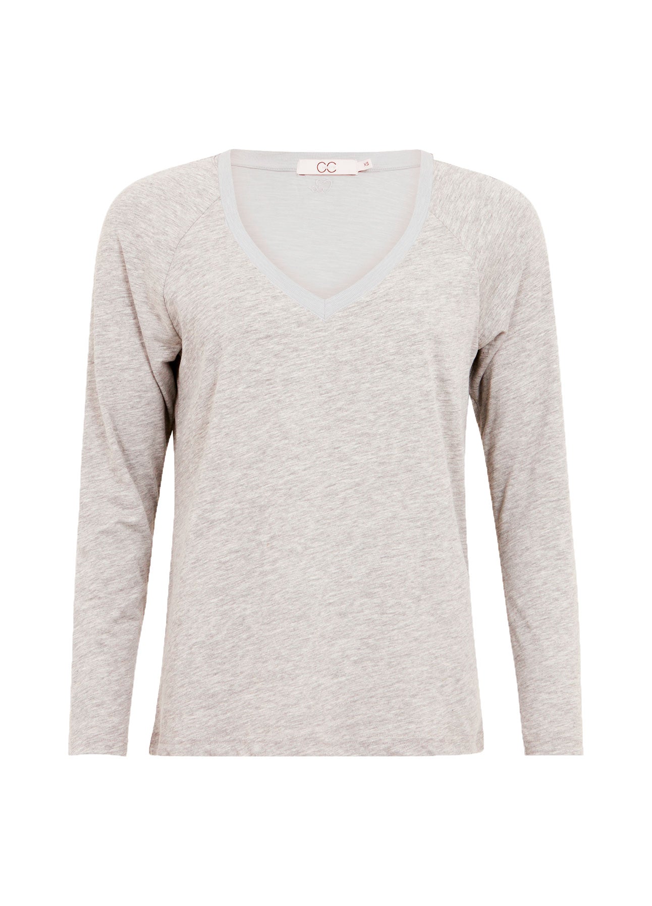 CC Heart CC HEART LONG-SLEEVE V-NECK T-SHIRT T-Shirt Light grey melange - 129
