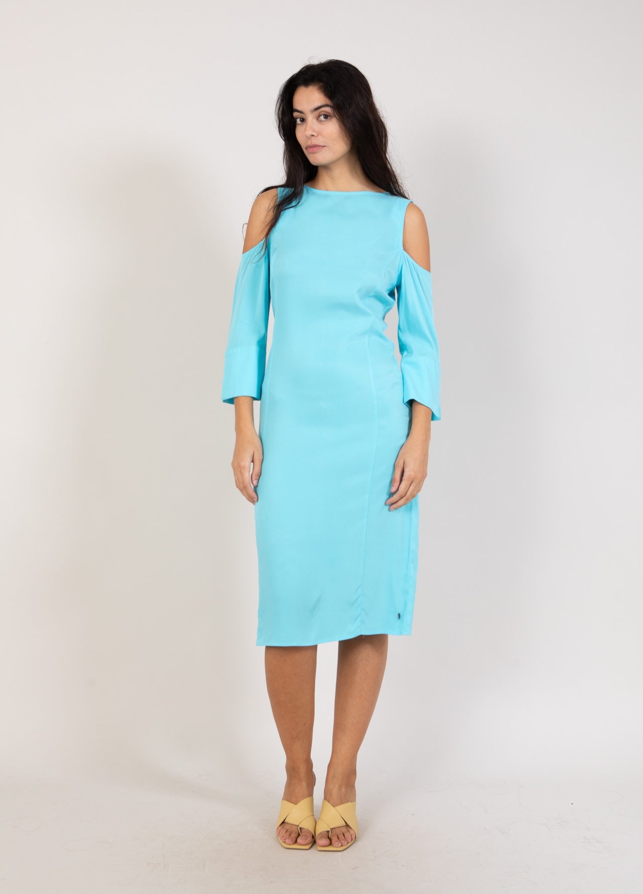 Coster Copenhagen DRESS WITH BUTTON DETAIL Dress Aqua blue - 585