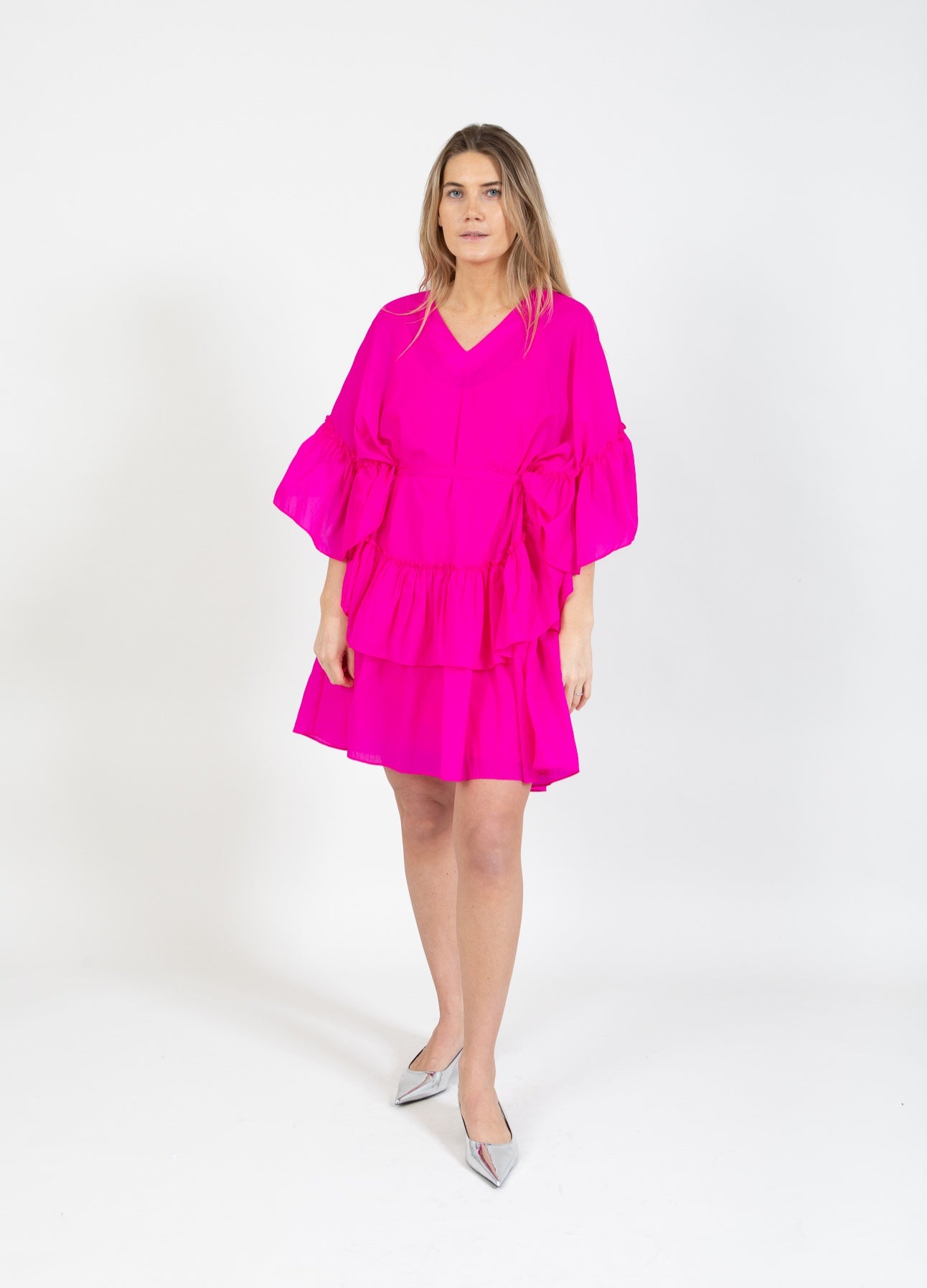 Coster Copenhagen DRESS WITH LARGE RUFFLE Dress Bright pink - 663