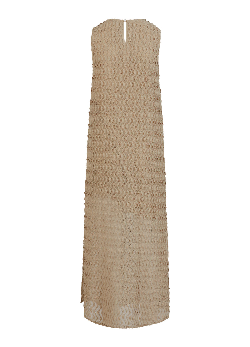Coster Copenhagen DRESS WITH STRUCTURE AND SLIT Dress Sand - 310