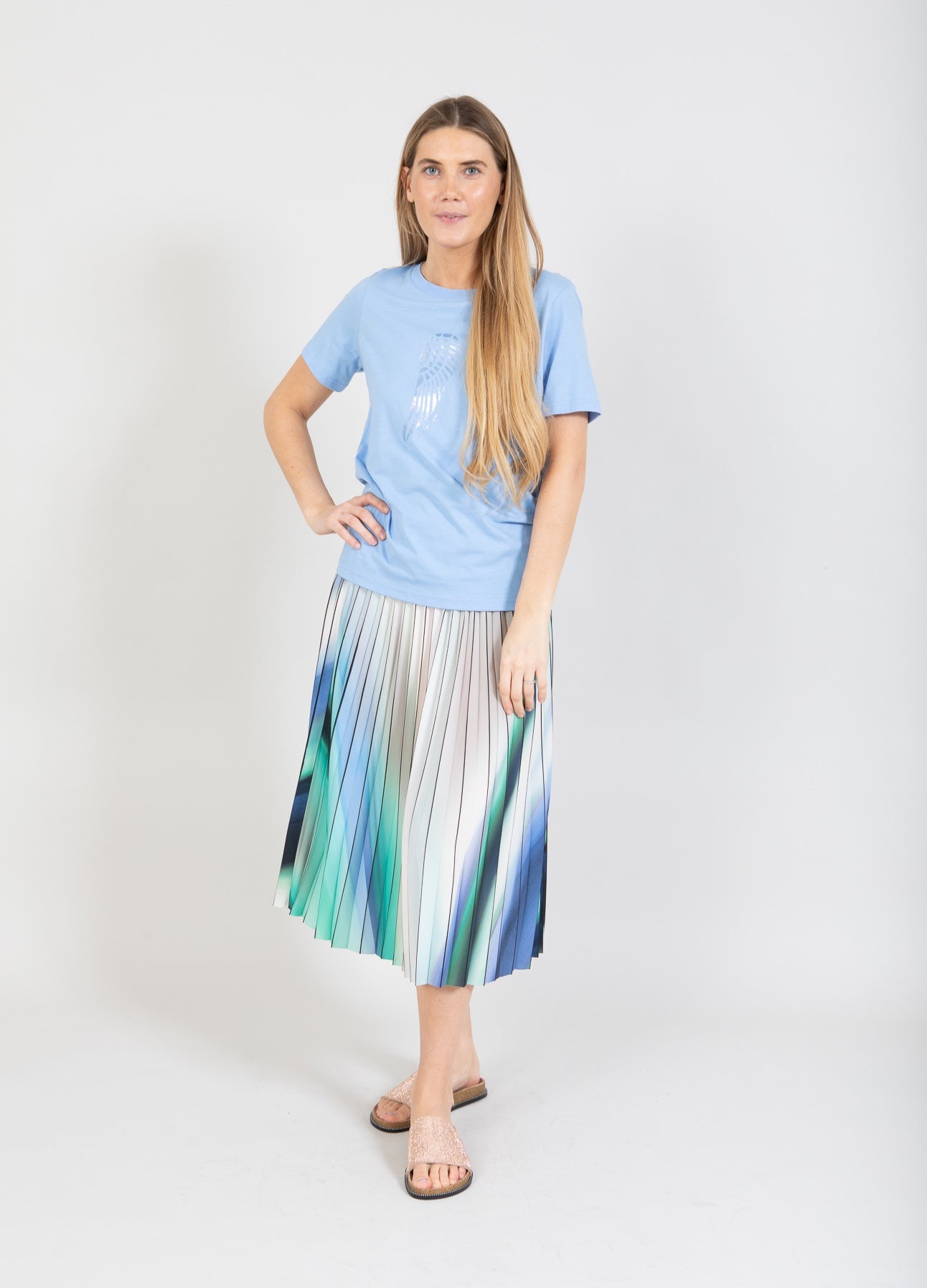 Coster Copenhagen PLISSE SKIRT WITH PRINT Skirt Gradiant Print - 946
