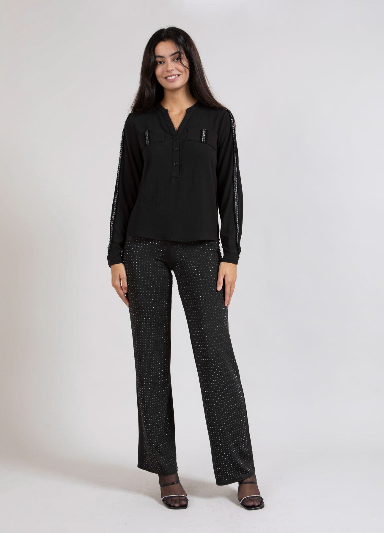 Coster Copenhagen RHINESTONE PANTS - MYNTE FIT Pants Black - 100