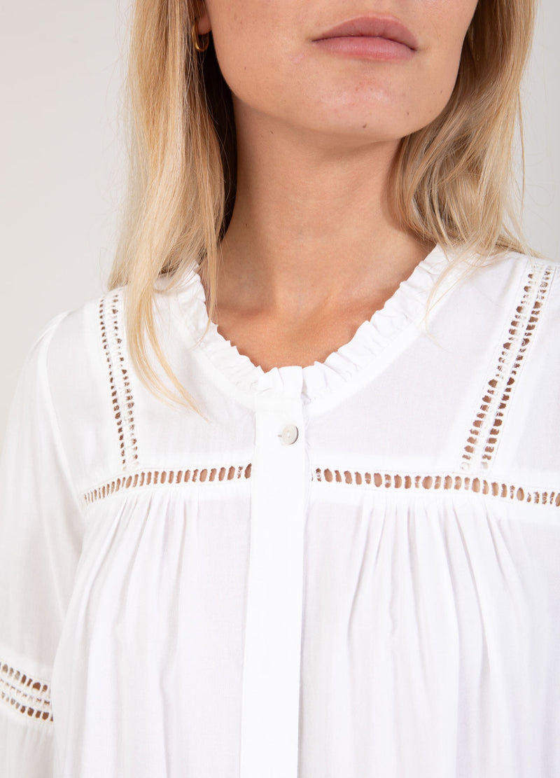 Coster Copenhagen SHIRT WITH LACE INSERTS Shirt/Blouse White - 200