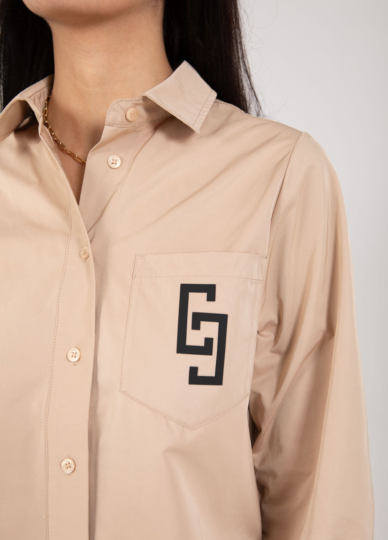 Coster Copenhagen SHIRT WITH LOGO EMBROIDERY Shirt/Blouse Creme - 241