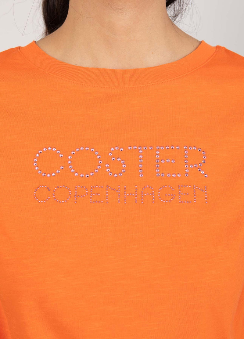 Coster Copenhagen T-SHIRT WITH COSTER LOGO IN STUDS - CAP SLEEVE T-Shirt Mandarin - 760