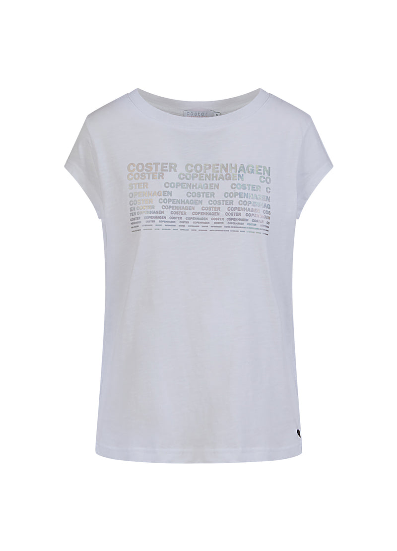 Coster Copenhagen T-SHIRT WITH COSTER PRINT - CAP SLEEVE T-Shirt White - 200