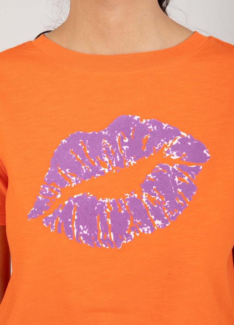 Coster Copenhagen T-SHIRT WITH KISSING LIPS - MID SLEEVE T-Shirt Mandarin - 760