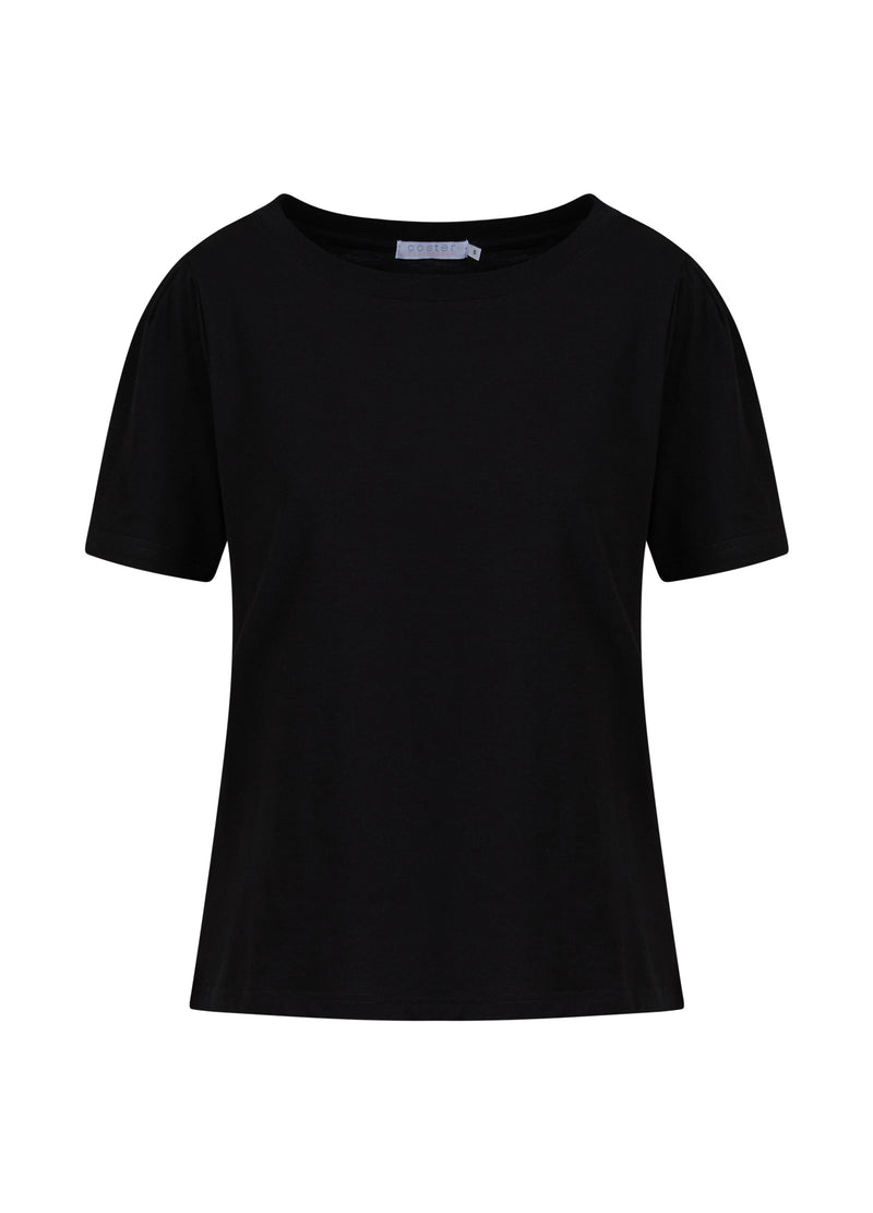 Coster Copenhagen T-SHIRT WITH PLEATS T-Shirt Black - 100