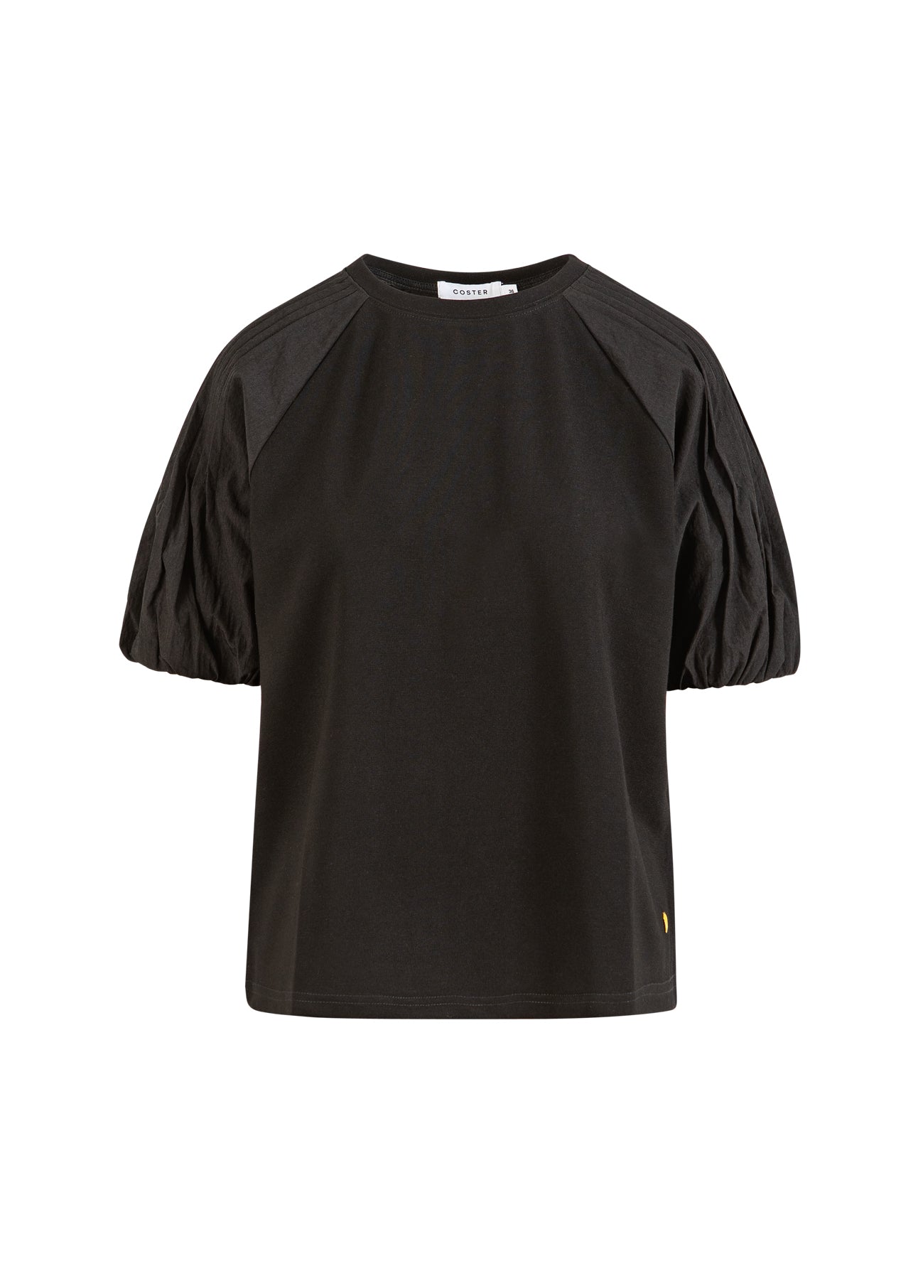 Coster Copenhagen T-SHIRT WITH PLEAT DETAILS ON SLEEVES Shirt/Blouse Black - 100
