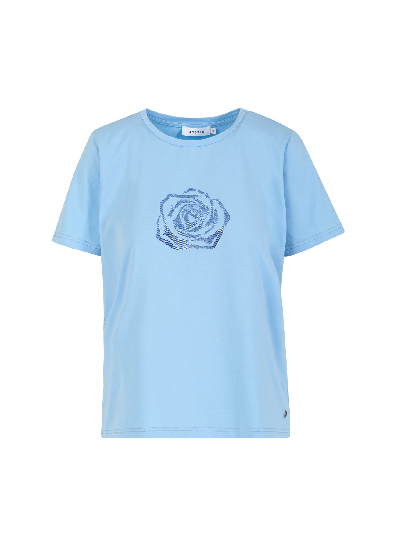 Coster Copenhagen T-SHIRT WITH RHINESTONES Shirt/Blouse Pastel blue - 538