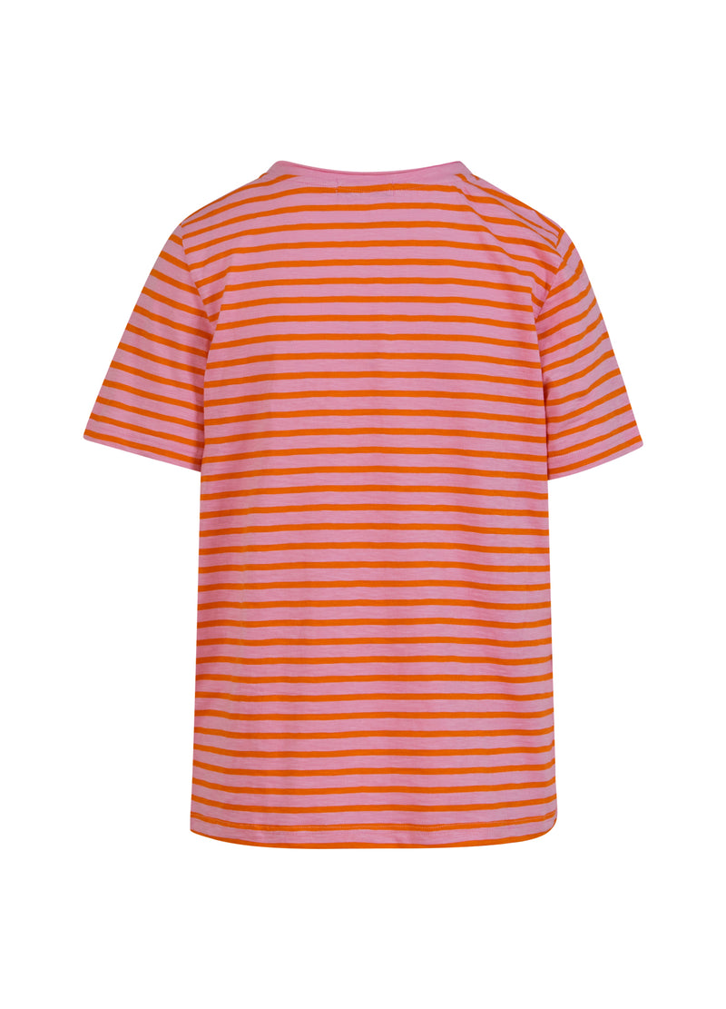 Coster Copenhagen T-SHIRT WITH STRIPES - MID SLEEVE T-Shirt Baby pink/mandarin stripe - 666