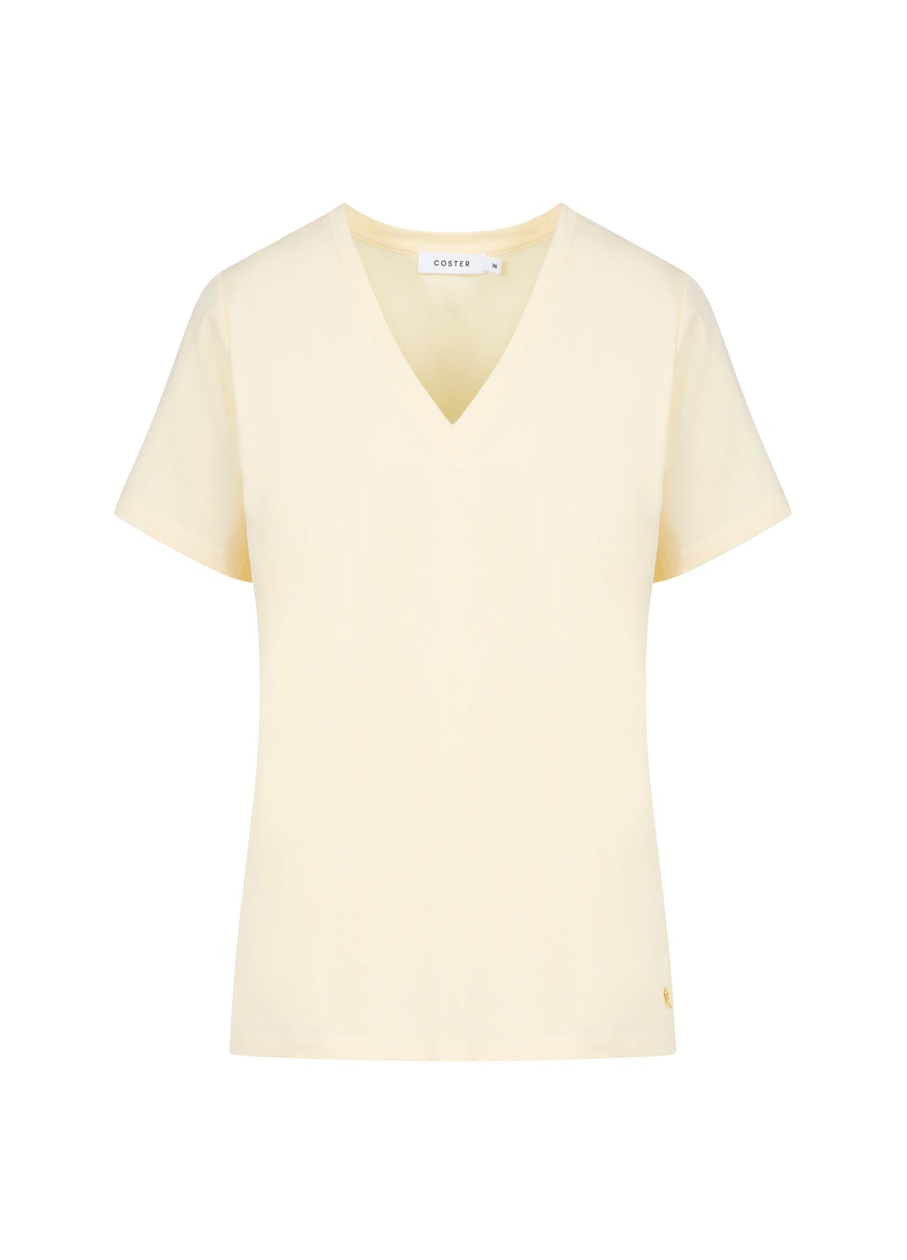 Coster Copenhagen T-SHIRT WITH V-NECKLINE - MEDIUM LENGTH SLEEVES T-Shirt Butter yellow - 789