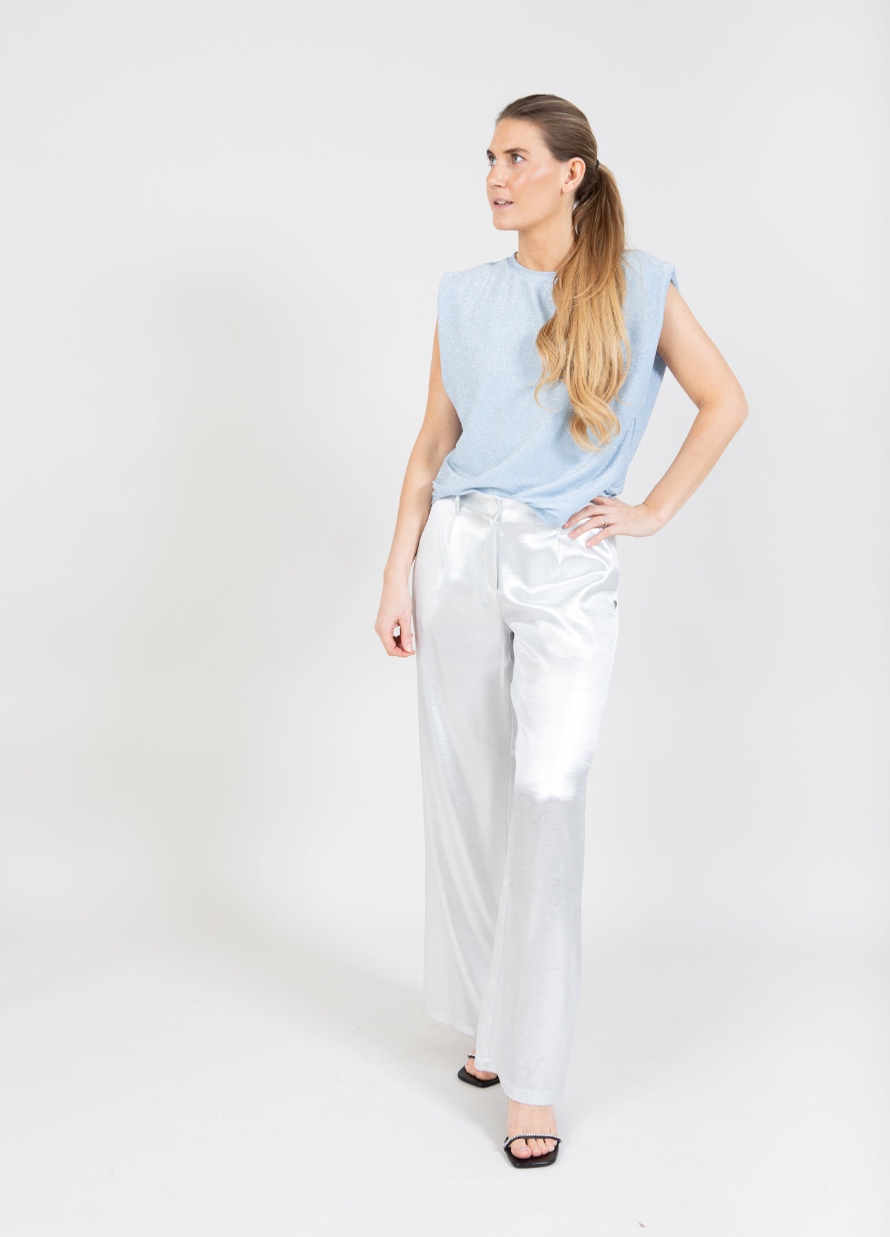 Coster Copenhagen TOP IN LUREX Shirt/Blouse Ice blue - 582