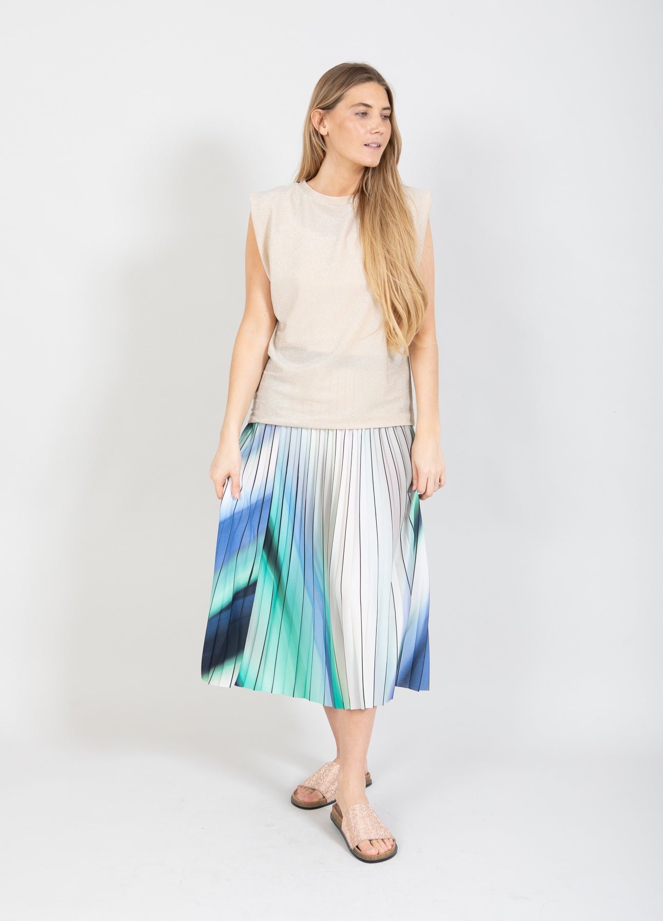 Coster Copenhagen TOP IN LUREX Shirt/Blouse Ruby creme - 244
