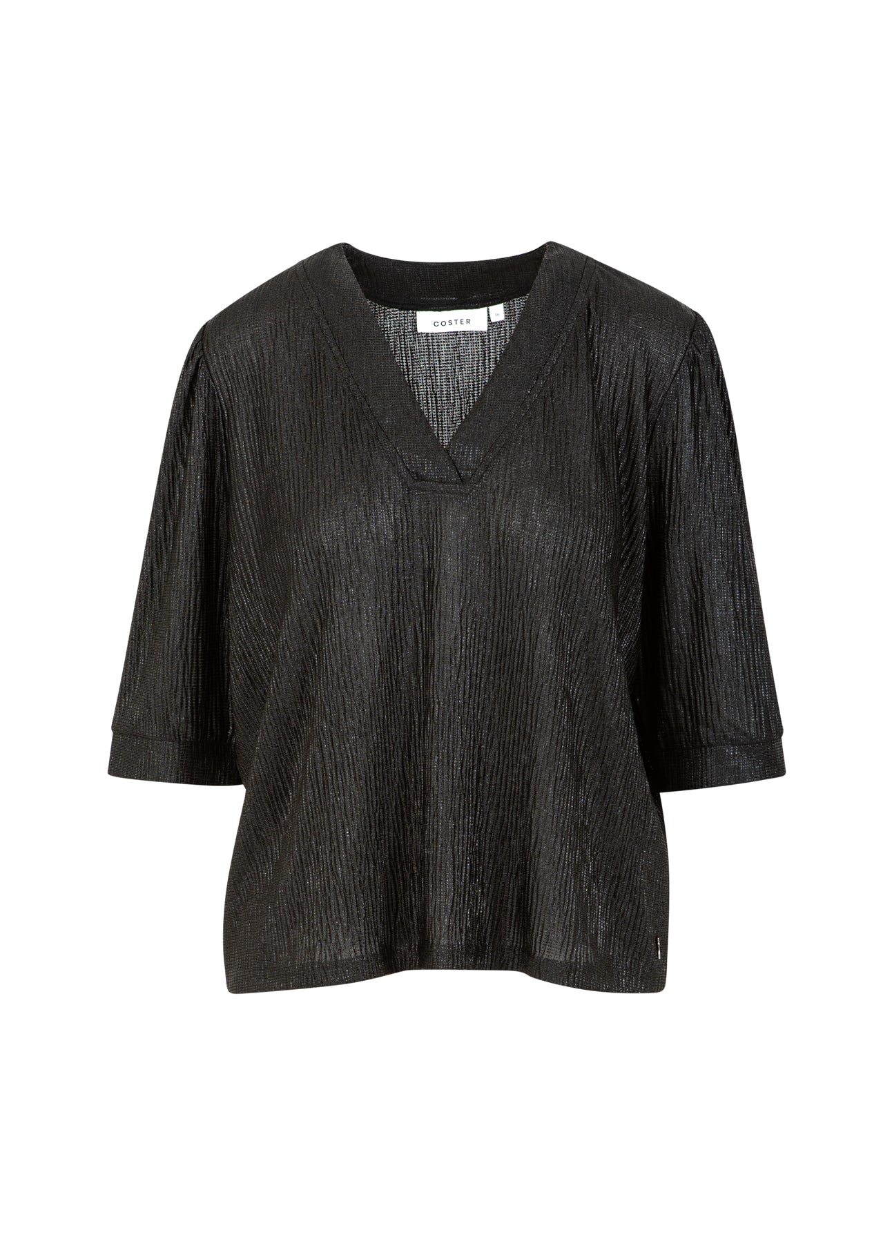 Coster Copenhagen TOP WITH PUFF SLEEVES Shirt/Blouse Black - 100