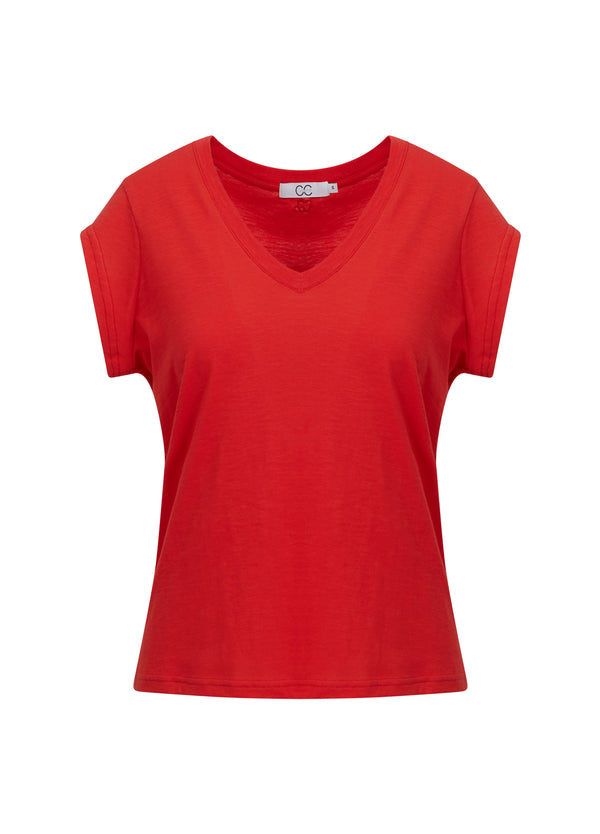 CC Heart CC HEART V-NECK T-SHIRT T-Shirt Red - 613