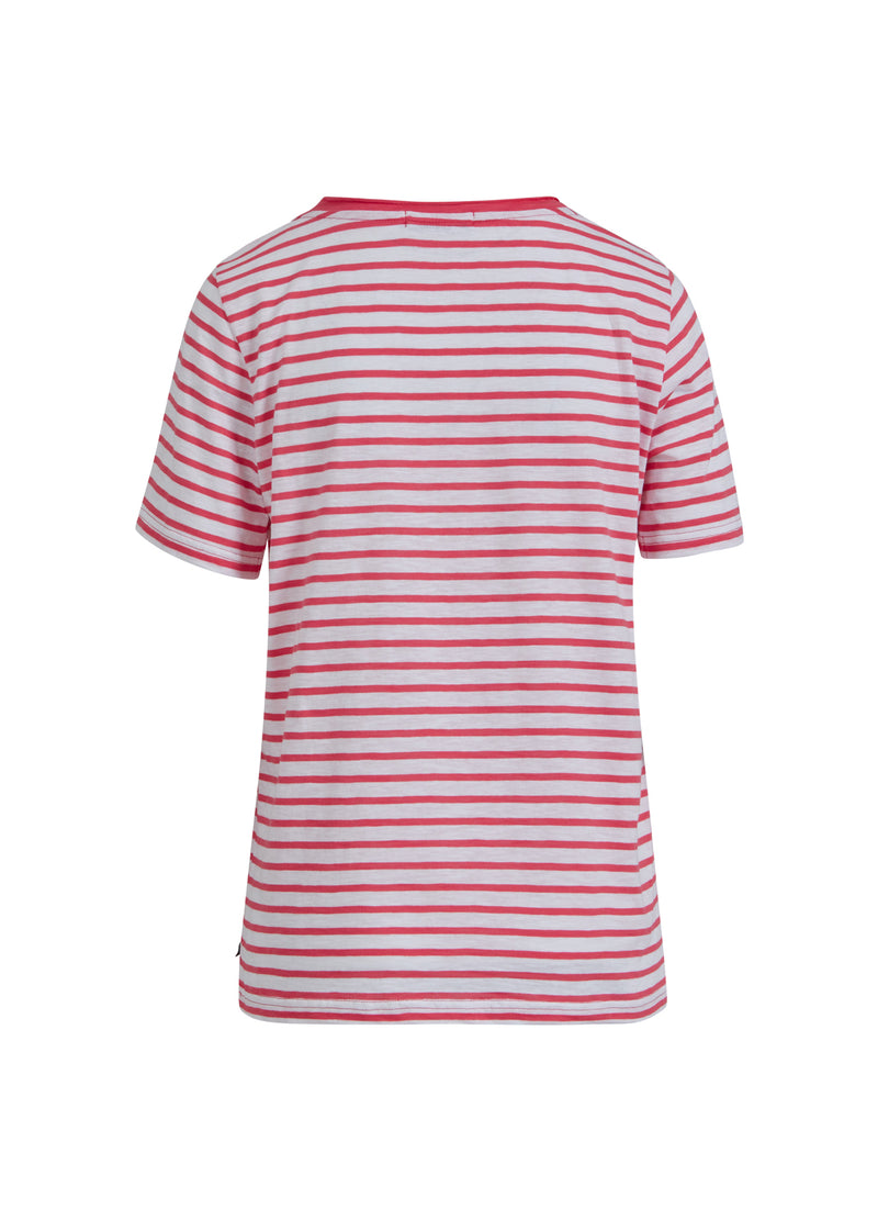 Coster Copenhagen T-SHIRT W. STRIPES - MID LENGTH SLEEVES T-Shirt Intense pink stripe - 602