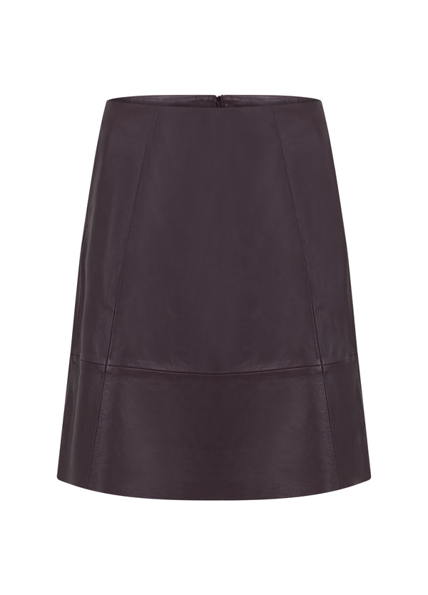 Coster Copenhagen A-LINE LEATHER SKIRT Skirt Bordeaux - 653