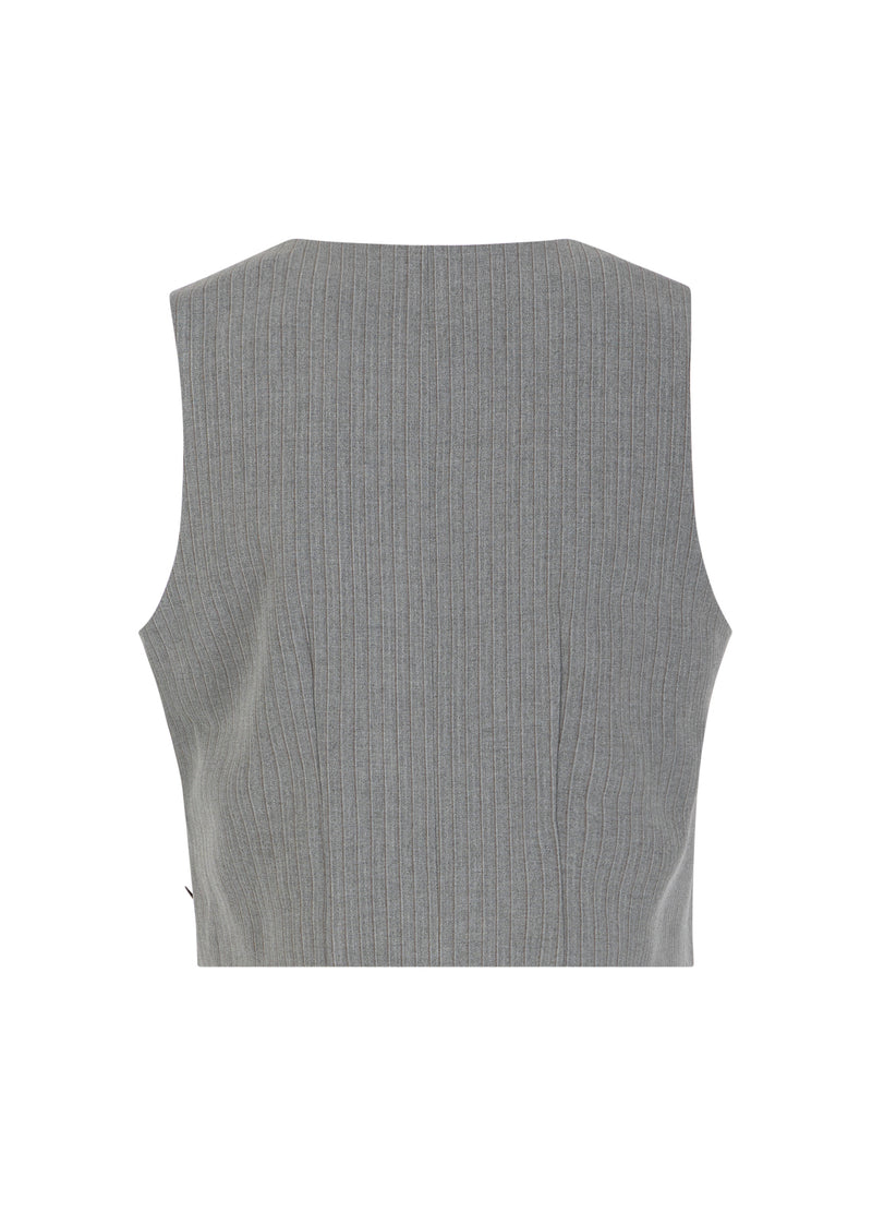 Coster Copenhagen ASYMMETRICAL VEST Vest Mist grey pin stripe - 175