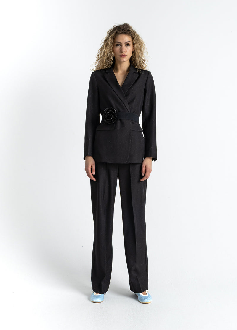 Coster Copenhagen BELT WITH SEQUIN FLOWER Accessories Black - 100