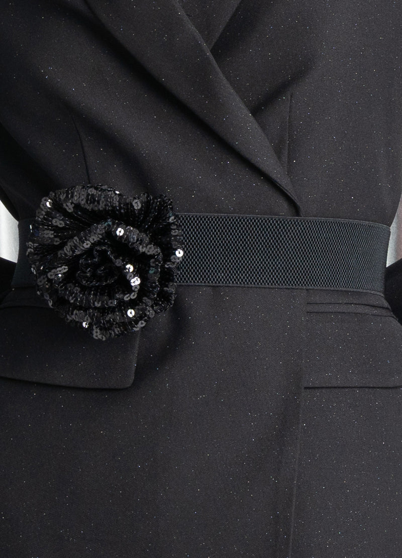 Coster Copenhagen BELT WITH SEQUIN FLOWER Accessories Black - 100