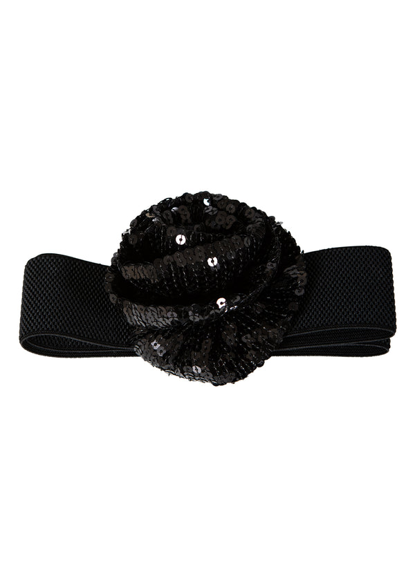 Coster Copenhagen BELT WITH SEQUIN FLOWER Accessories Black - 100