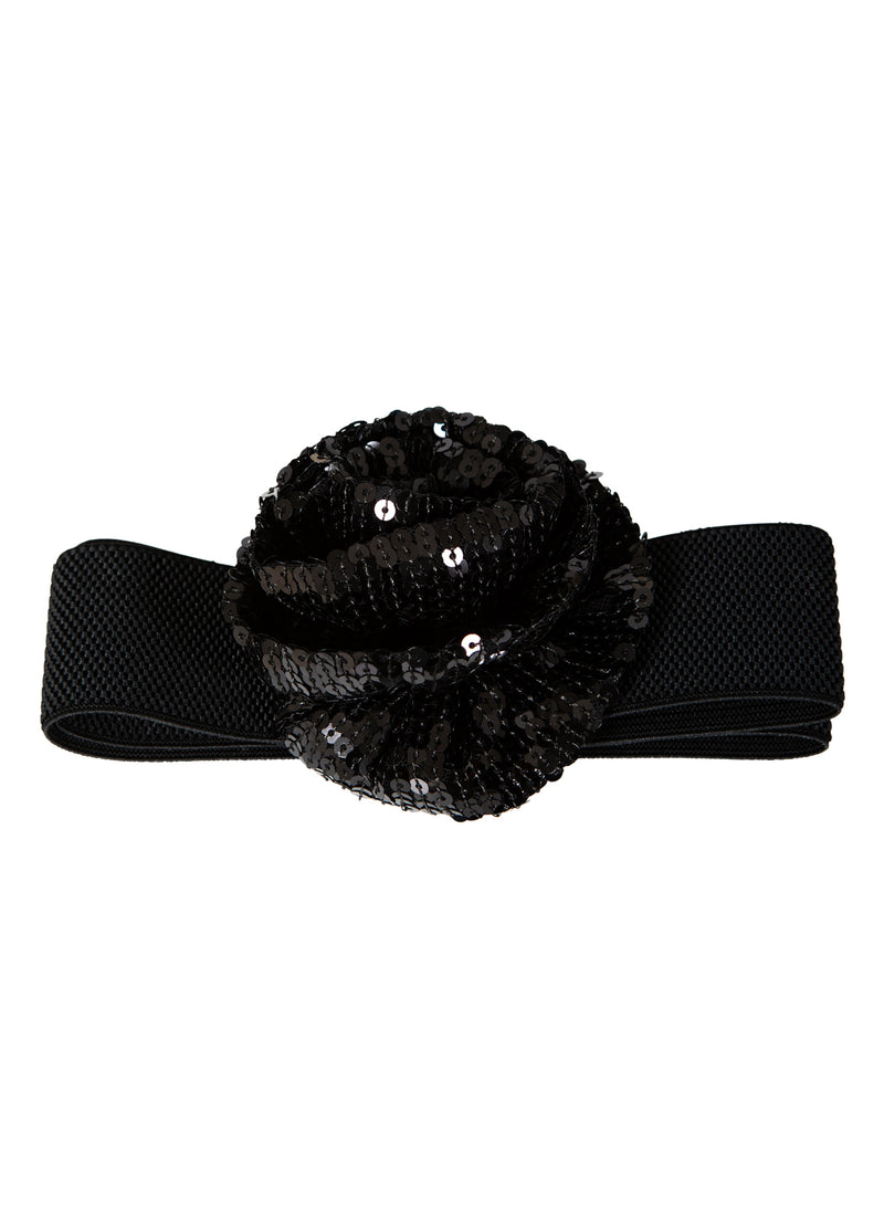 Coster Copenhagen BELT WITH SEQUIN FLOWER Accessories Black - 100