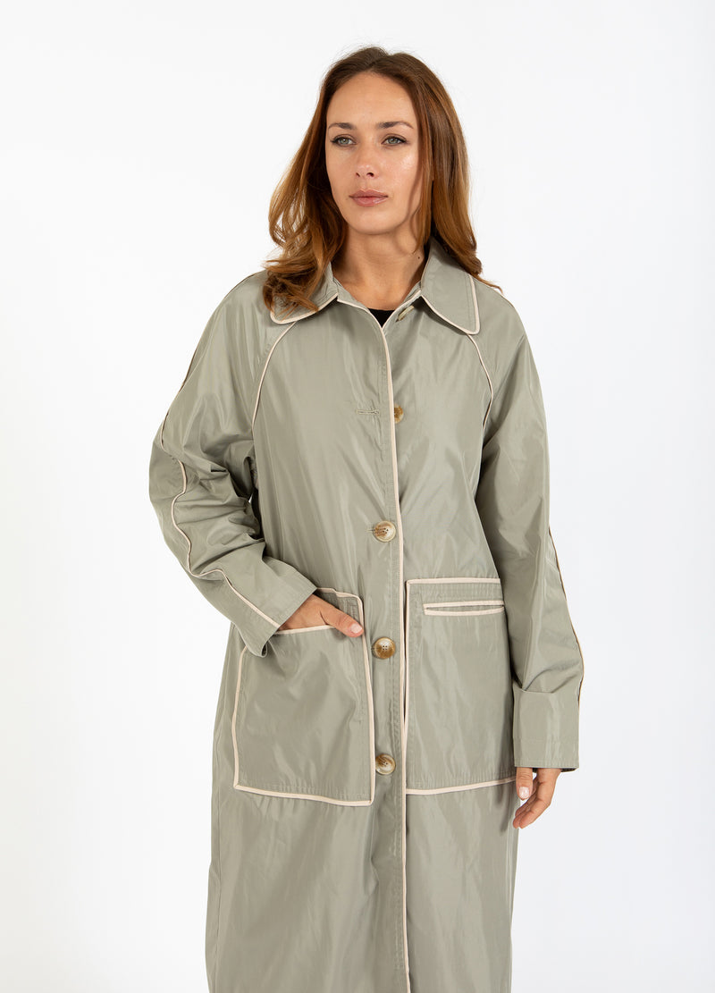 Coster Copenhagen BINDED TRENCHCOAT Outerwear Mud army - 359