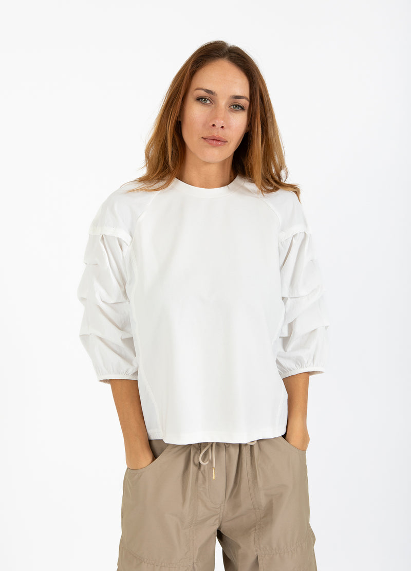 Coster Copenhagen BLOUSE MIX WITH PUFFY SLEEVES Shirt/Blouse Off-white - 202