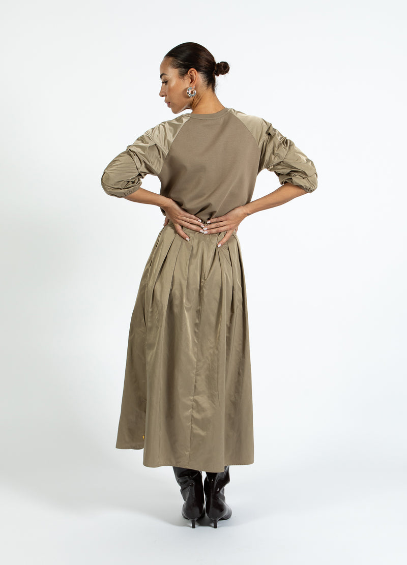 Coster Copenhagen BLOUSE MIX WITH PUFFY SLEEVES Shirt/Blouse Taupe sand - 393