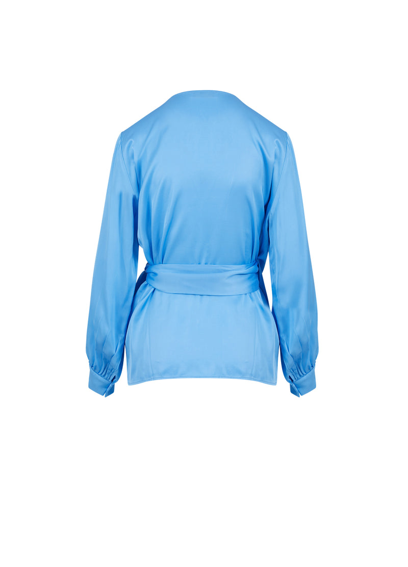 Coster Copenhagen BLOUSE W. WRAP EFFECT Shirt/Blouse Sporty blue - 520