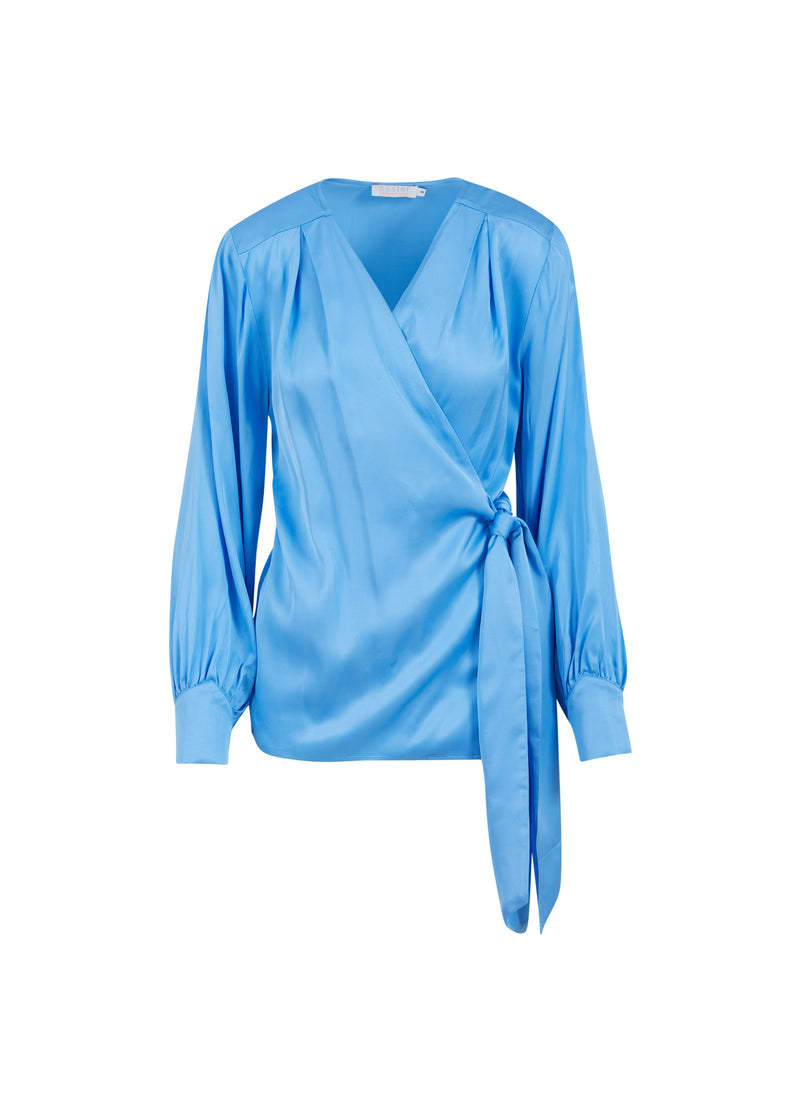 Coster Copenhagen BLOUSE W. WRAP EFFECT Shirt/Blouse Sporty blue - 520