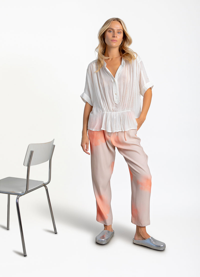 Coster Copenhagen BLOUSE WITH DETAILS Shirt/Blouse Creme/gold lurex - 290