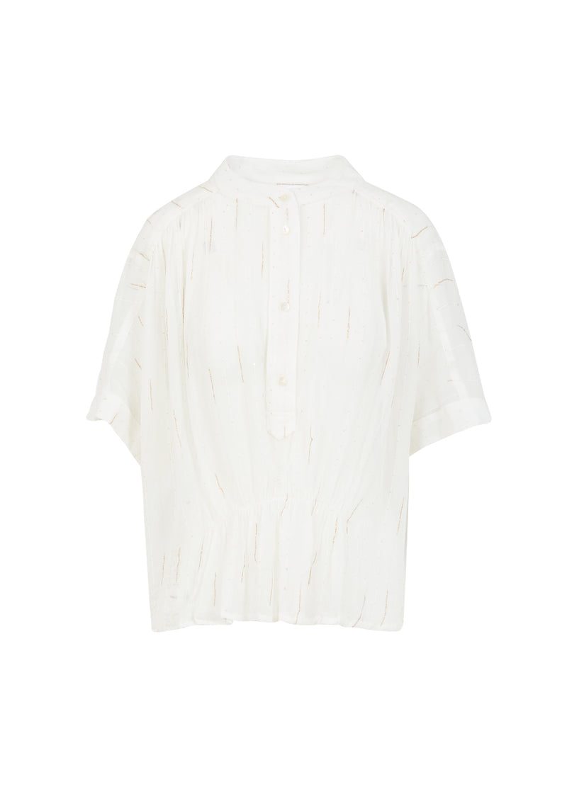 Coster Copenhagen BLOUSE WITH DETAILS Shirt/Blouse Creme/gold lurex - 290