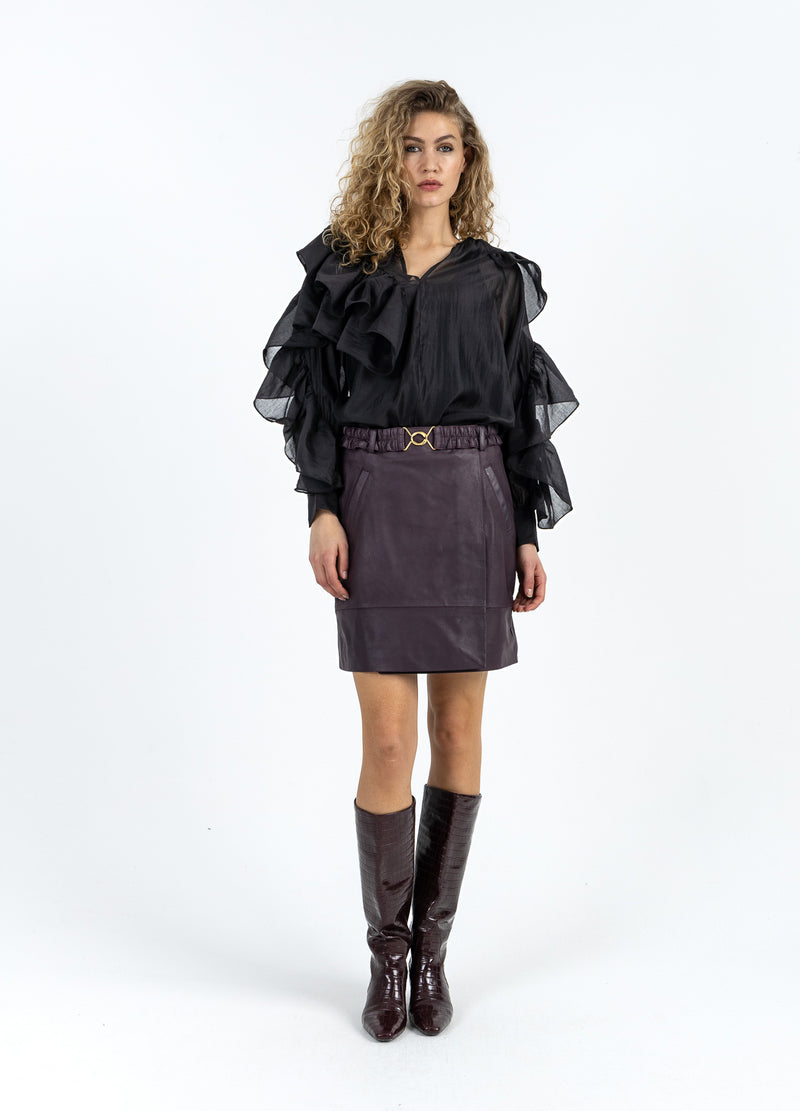 Coster Copenhagen BLOUSE WITH RUFFLES Shirt/Blouse Black - 100