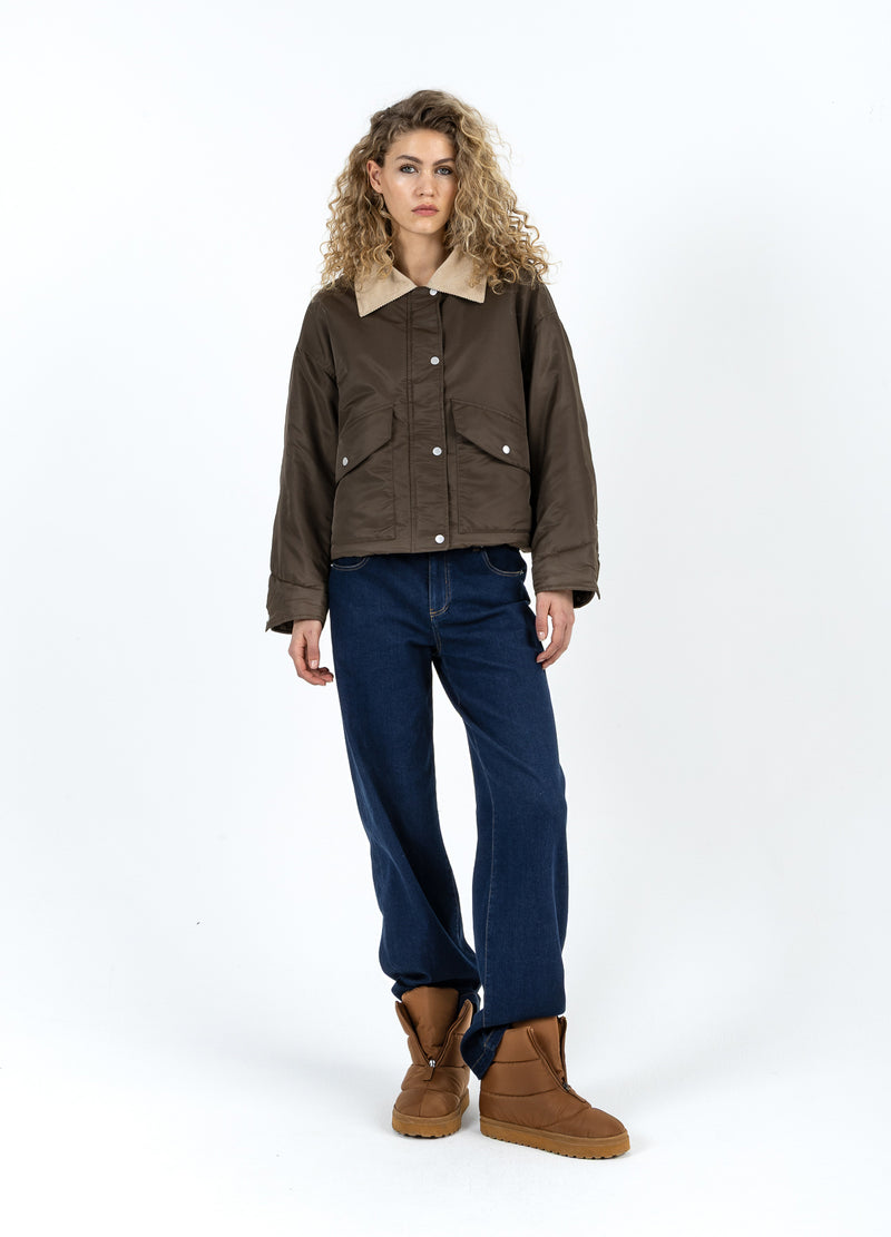 Coster Copenhagen BOMBER JACKET WITH FUR COLLAR Outerwear Brown - 358