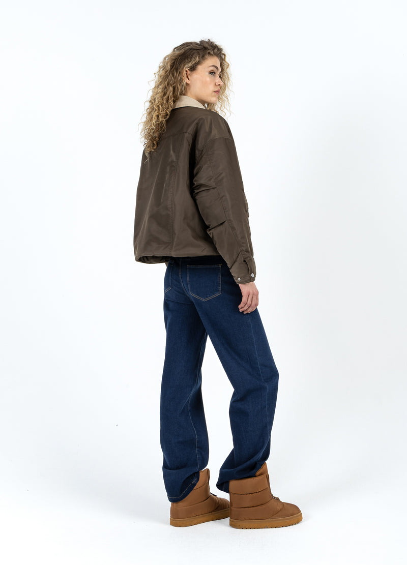 Coster Copenhagen BOMBER JACKET WITH FUR COLLAR Outerwear Brown - 358