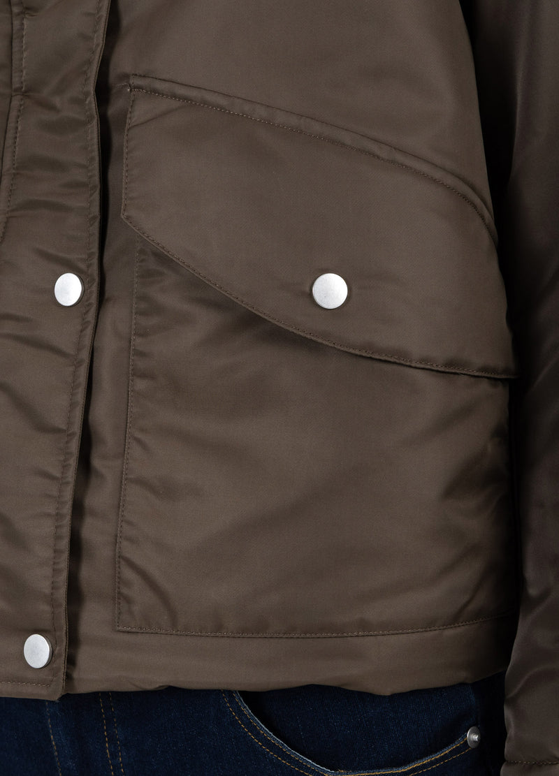 Coster Copenhagen BOMBER JACKET WITH FUR COLLAR Outerwear Brown - 358