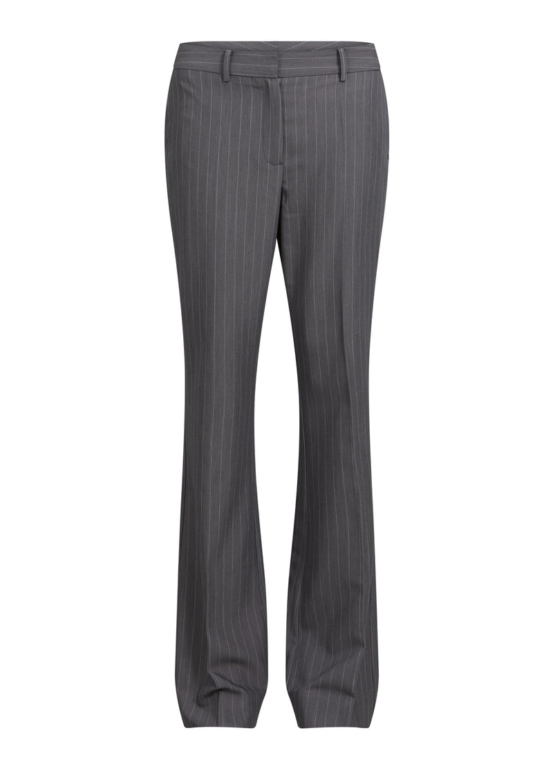 BOOT-CUT TROUSERS LUCIA FIT Grey pinstripe – - Main Image
