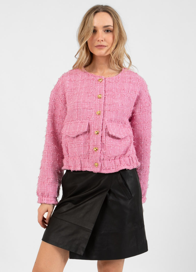 Coster Copenhagen BOUCLE BOMBER Blazer Dark Blush - 697