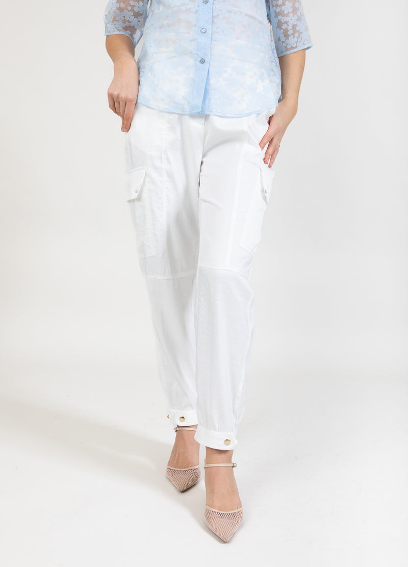 Coster Copenhagen CARGO PANTS IN SHIMMER - SILLE FIT Pants White - 200
