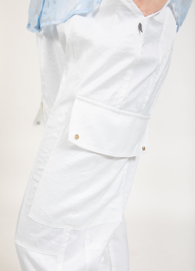 Coster Copenhagen CARGO PANTS IN SHIMMER - SILLE FIT Pants White - 200