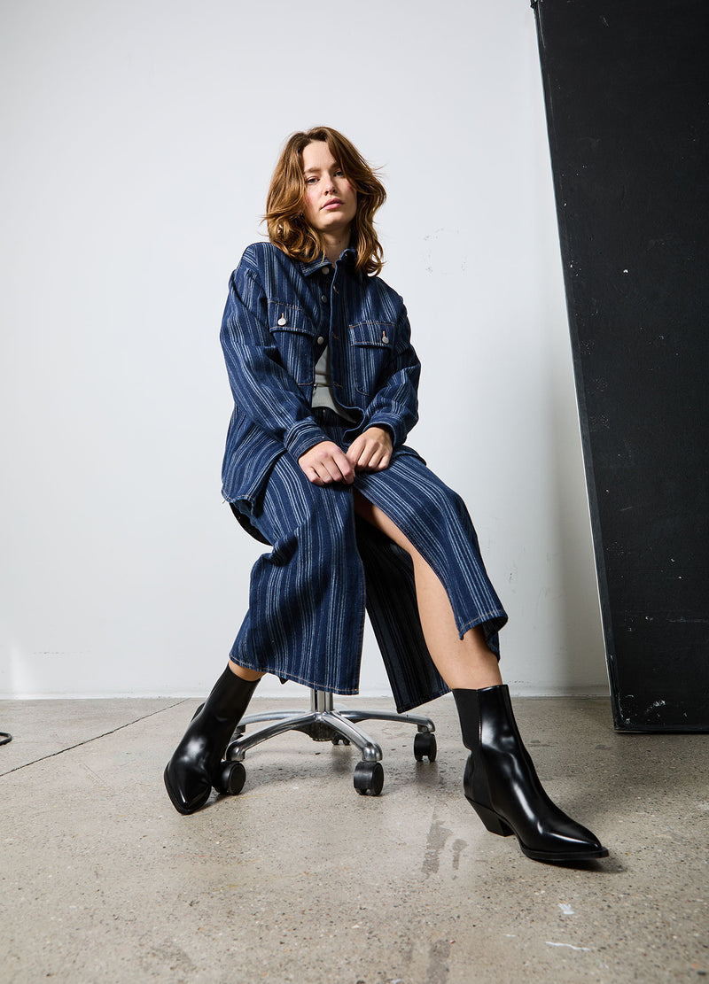CC Heart CC HEART ALAIA DENIM JACKET Outerwear Dark blue stripe denim - 512
