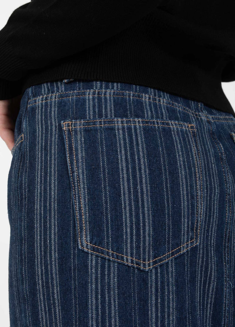 CC Heart CC HEART ALAIA LONG SKIRT Skirt Dark blue stripe denim - 512
